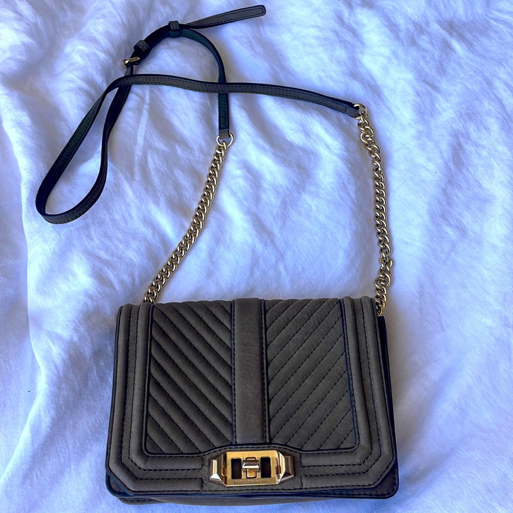 Rebecca Minkoff Small Chevron Velvet Crossbody Bag